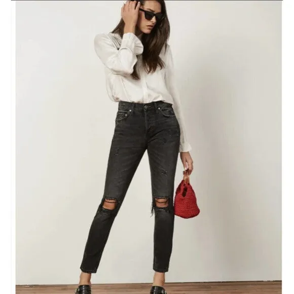 Boyish Zachary high-rise skinny jeans in a Touch of Evil Distressed size 25 Q19