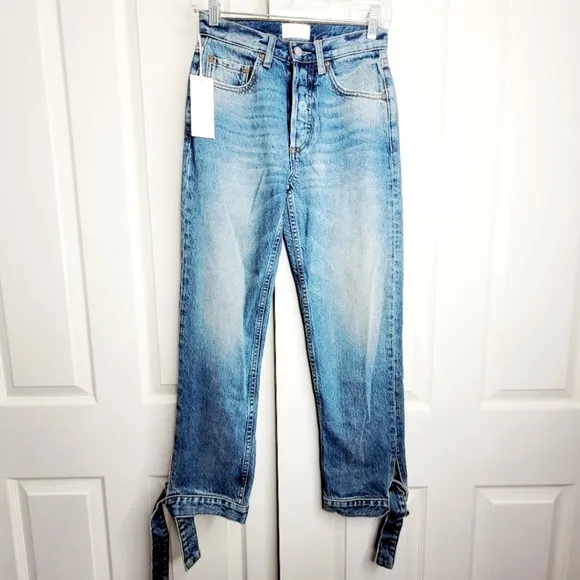 Revolve Boyish High Waist Avery Straight Rigid Denim Jeans NWT Size 24
          
      NWT