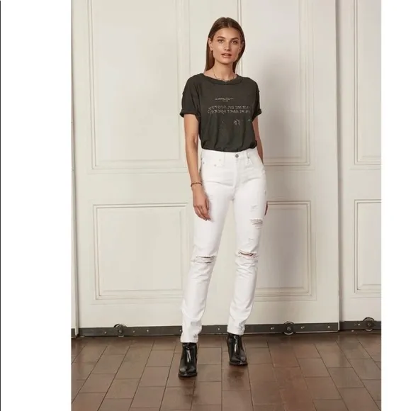 Boyish Billy Distressed White Skinny Jeans