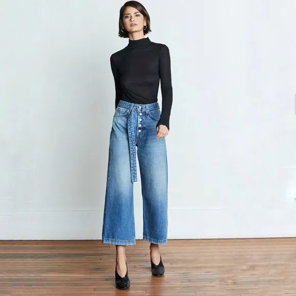 Boyish Charley Crop High Rise Wide Leg Jeans Trapeze Size 29