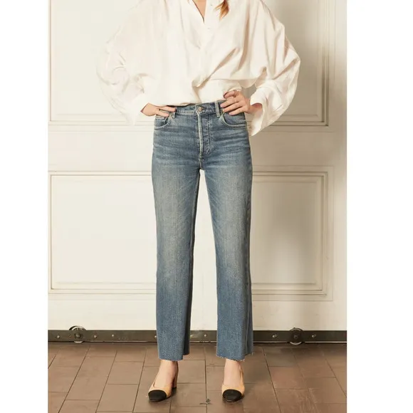 Boyish Jeans Free People The Mikey High Rise Stretch Wide Leg Button Fly 28
          
      NWT