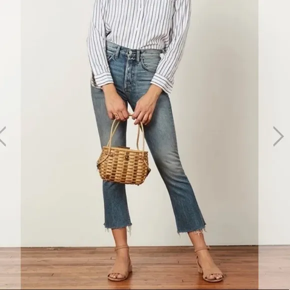 Boyish Darcy Rear Window Highrise Pop Crop Jeans