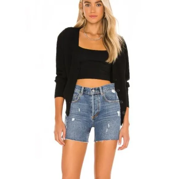 Boyish Womens Blue Monty Short Miss Julie Denim High Waist Button Fly Size 27
