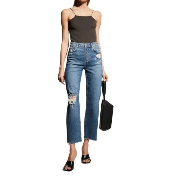 BOYISH Jeans Mikey high rise distressed straight leg