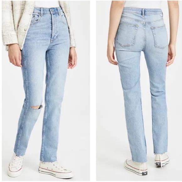 Boyish The Dempsey High Rise Straight Jeans NWT 29 Big Sleep Distressed
          
      NWT