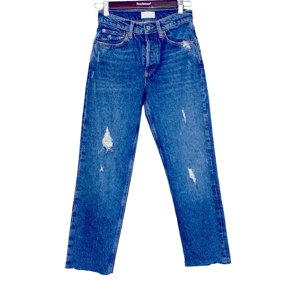 Boyish The Tommy Stretch High Rise Straight Crop Jean