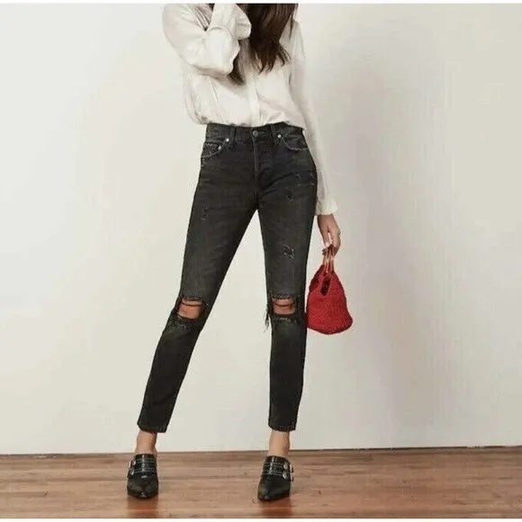 Boyish Billy in Touch of Evil Distressed Jeans High Rise Button Fly size 25 s10