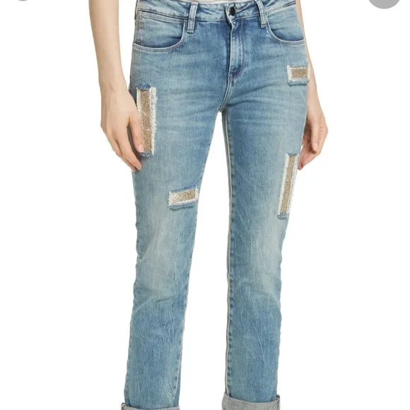 Brockenbow Beaded Denim Charlotte Boyfriend Style