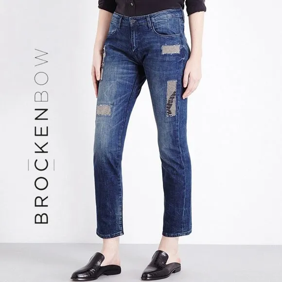 Brockenbow Charlotte Boyfriend Vintage Jeans,Sz 24