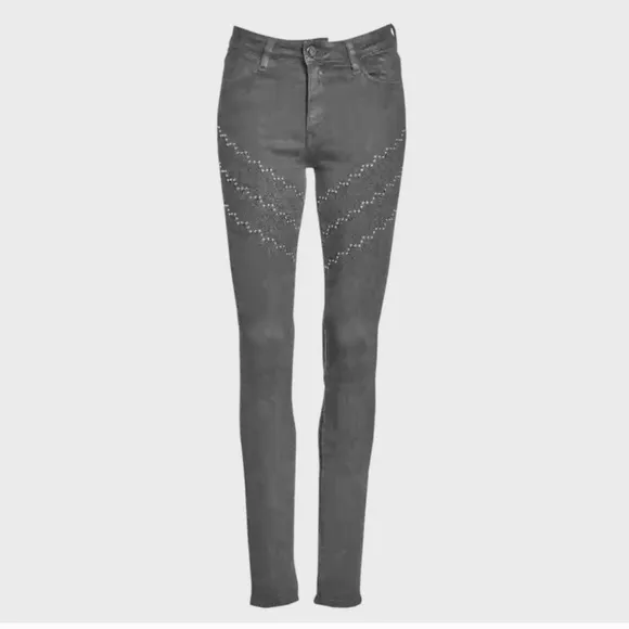 BROCKENBOW Emma Skinny Plaza Metal Studded Jeans gray pants jeans punk
          
      NWT