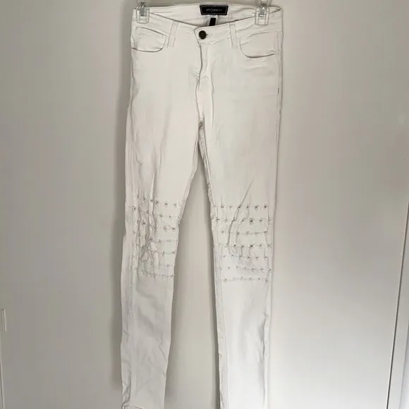 Brockenbow Emma medium waist distressed white handmade unique dyes jeans Sz 26
          
      NWT