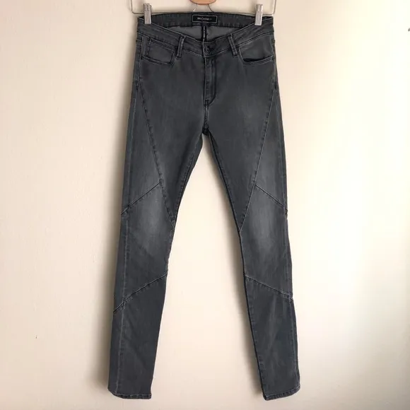Brockenbow Women's Gray Magda Puzzle Skinny Jeans Med Waist Size 27 Motorcycle