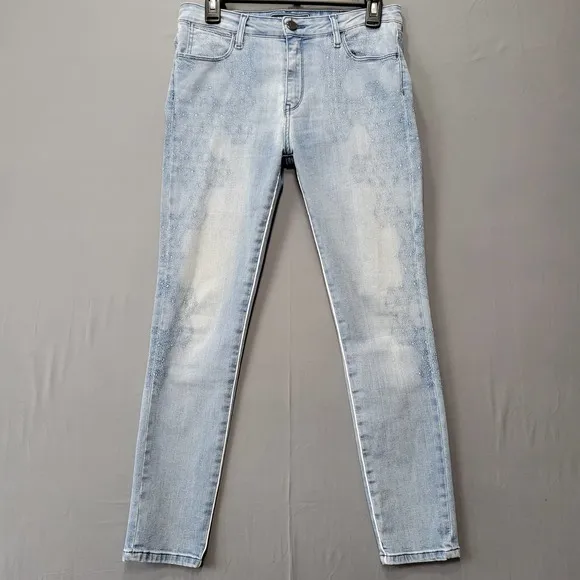 Brockenbow Jeans Women's Size W29 Blue Light Wash Skinny Crop High Waist Denim