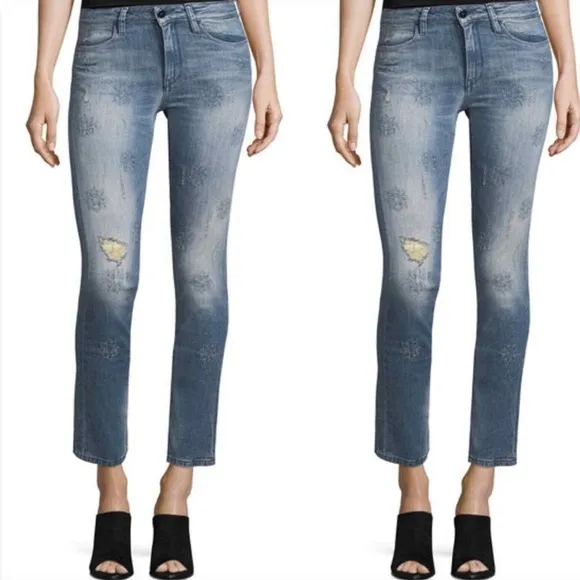 Brockenbow Lily Slim Medium Waist Ritz Blue Light Trip Jeans NWOT B17/9
