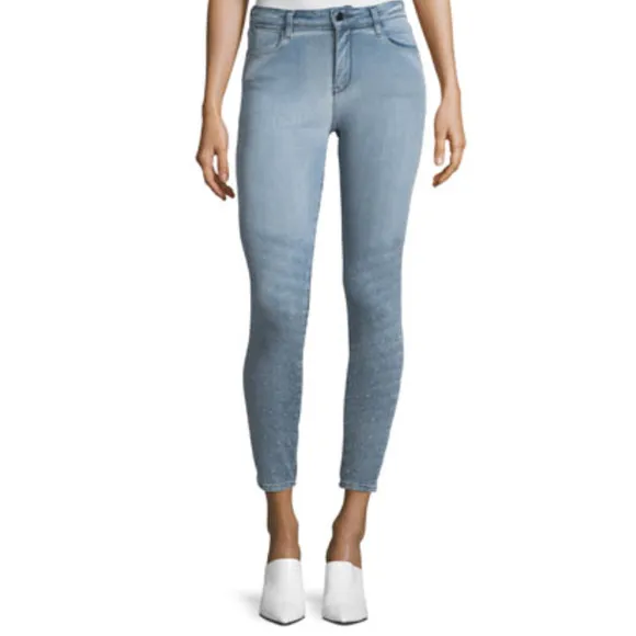 Brockenbow Denim Reina Skinny Leg Cropped High Waist Jean Dolly Blue size 29