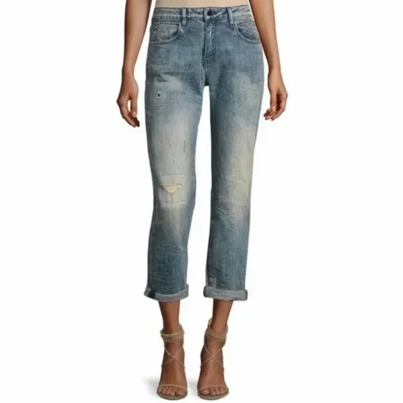 Brockenbow Charlotte Boyfriend Al Rosace Vintage Distressed Crop Jean 30