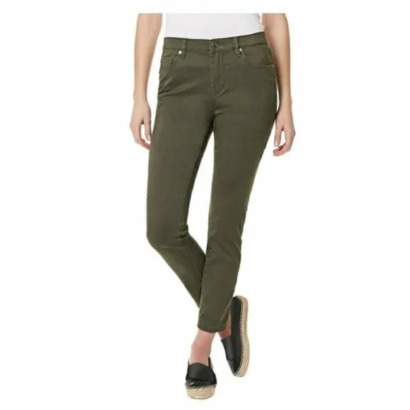 David Bitton Women's Green Jeans Hope Mid rise Skinny Stretch Size 2/26