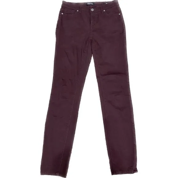 Buffalo David Bitton HOPE Mid Rise Skinny Stretch Jeans Burgundy Sz 2/26 (28x29)