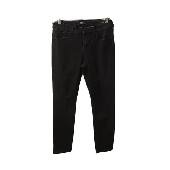 Buffalo David Bitton Jess Ripps & Repair Jeans Sz 6/28 Black Midrise Skinny Crop