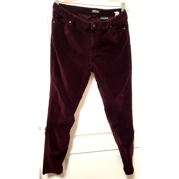Buffalo David Bitton Mirage Purple Velvet Stretch Skinny Jeans Womens 14/34