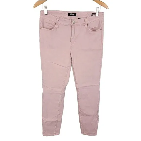 Buffalo David Bitton Avalon Mid-Rise Ankle Skinny Soft Stretch Pink Jean Sz 8/29