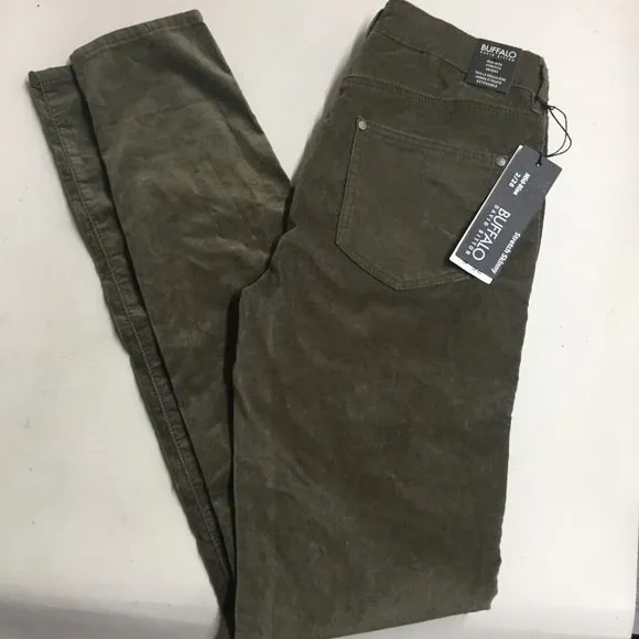 Buffalo David Bitton Mirage Size 2 26 Green Velvet Stretch Skinny Jeans
          
      NWT