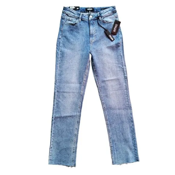 Buffalo David Bitton High Rise Straight Leg Jeans Women's Size 26 Raw Hem
          
      NWT