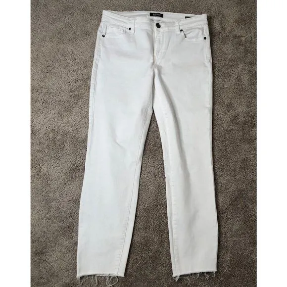 Buffalo David Bitton Womens White Aubrey Mid-Rise Ankle Stretch Jeans Size 8/29
