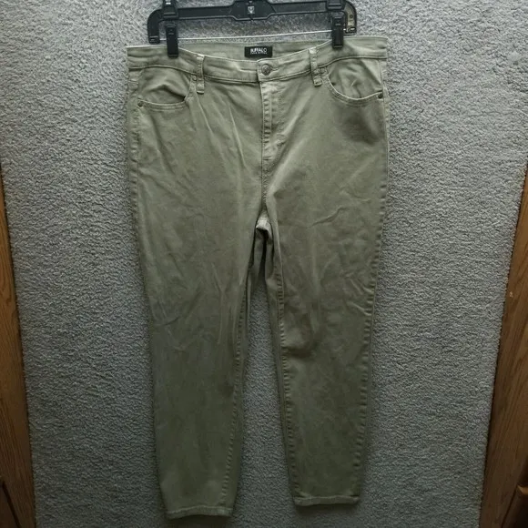 Buffalo By David BItton 14 Havana Ankle Green Skinny Jeans 36.5" 26" 11.5"