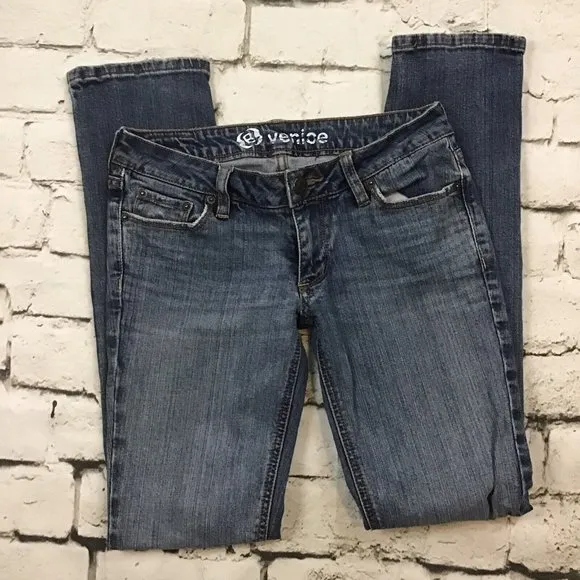 Bullhead Denim Womens Juniors Sz 3 Regular Jeans Venice Fit Skinny Medium Blue