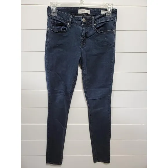 Bullhead Denim Co womens size 5 denim skinny stretchy jeggings dark blue wash