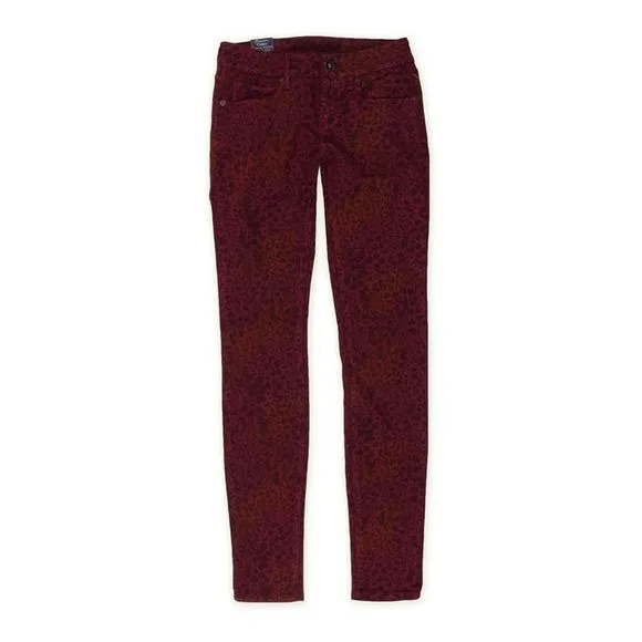 Bullhead Denim Co. Womens Leopard Print Skinny Fit Jeans, Red, NWT
          
      NWT