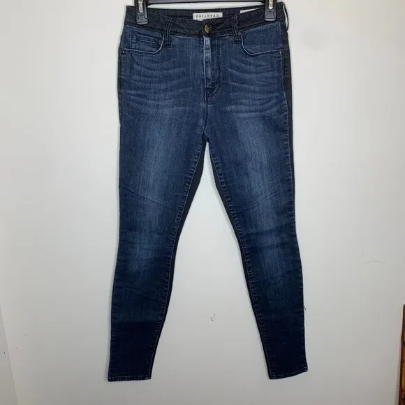 Bullhead Denim Co. Womens 5 Super High Rise Skinniest Blue Double Sided Jeans