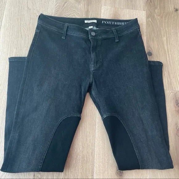 Burberry Brit porthridge black jeans with ribbed cloth panel size 31