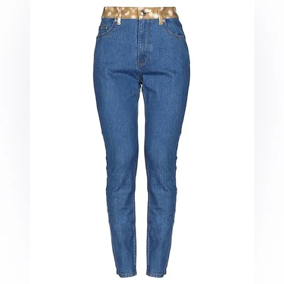 NWT Ladies Size 28W Burberry Bambi Waisted Logo Patch Mid-rise Skinny Blue Jeans
          
      NWT