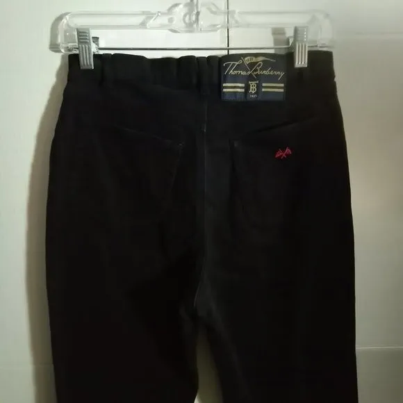 Vintage Y2K Thomas Burberry Black Velvet Mom Jeans 27 x 30.5