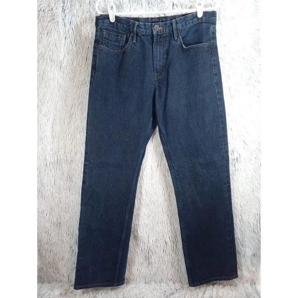 Burberry Brit Jeans Womans 33 Dark Wash Straight Leg Regular Fit Denim Bottoms