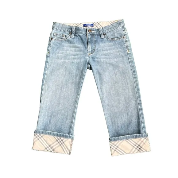 Blueberry London Blue Label capri jeans nova check pattern size 23 meas: 26