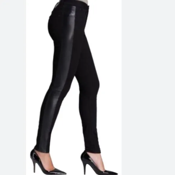 Burberry Smirdan Black Skinny Jeans 25 Tuxedo Stripe