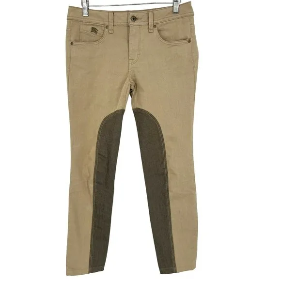 Burberry Brit Pilton Skinny Ankle Mid-Rise Stretch Jeans Beige Brown Size 29