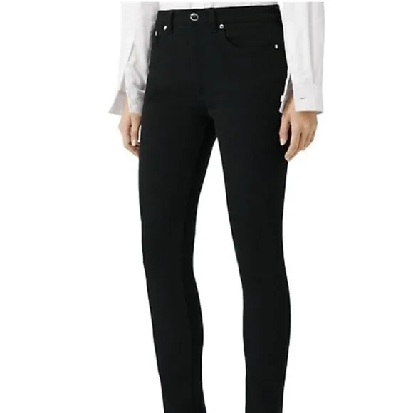 Burberry London Smirdan Black Mid-Rise Stretch Skinny Jeans Size W32 US 10-12