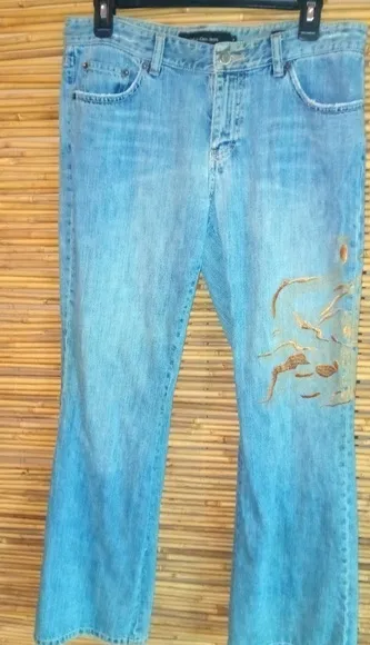Calvin Klein 8 32x30 Light Embroidered Flare Jeans