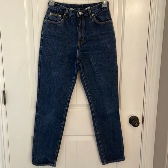 Calvin Klein mom jeans acid wash cotton high waist made in USA