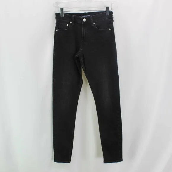 Calvin Klein Jeans Womens Slim Skinny Denim Black Pockets Mid Rise