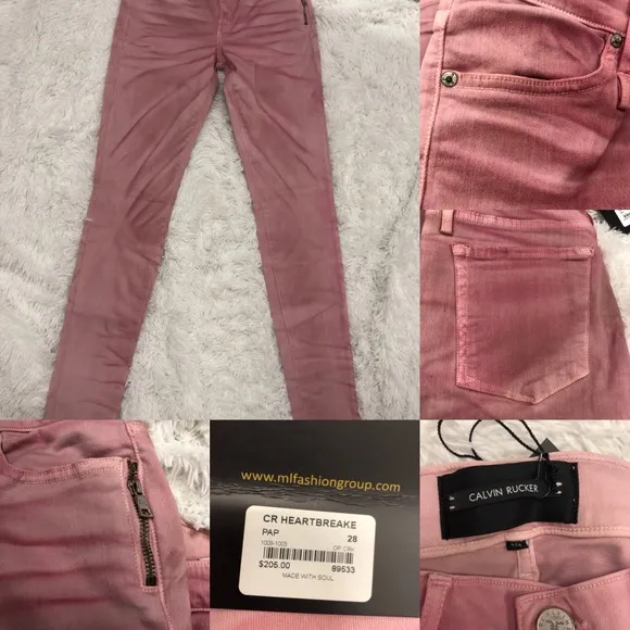Calvin Rucker Rose Pink Tie-Dye Skinny Jeans
          
      NWT