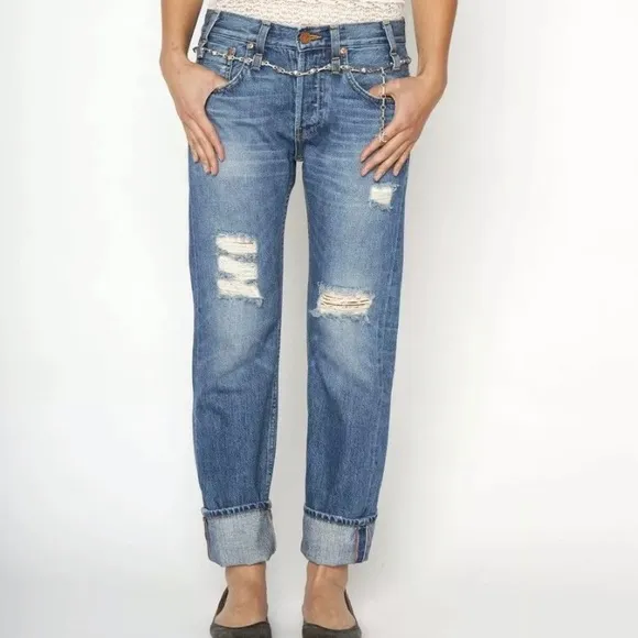 Calvin Rucker Love Me Boyfriend Distressed jeans Size 24