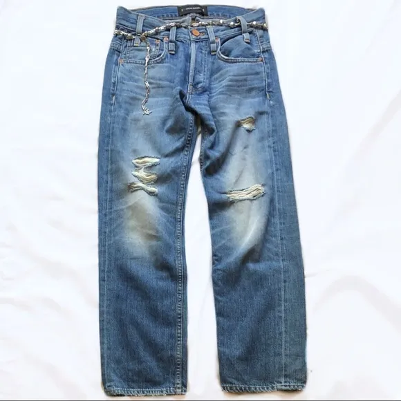 calvin rucker ⋆ distressed button fly cropped jeans
