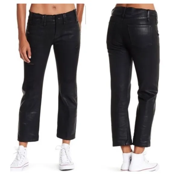 Calvin Rucker Baby Love Wax Coated Boyfriend Jeans