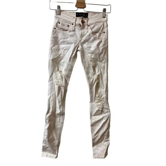 Calvin Rucker “get down on it” ripped skinny jeans white size 24