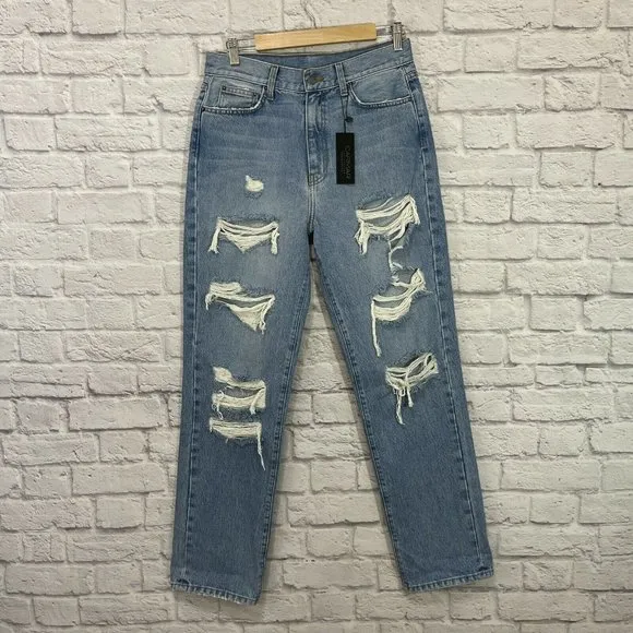 NWT Carmar Denim 29 Jean High Rise Distressed Destroyed Torn Ripped NEW Womens
          
      NWT